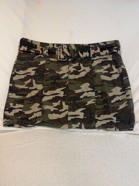 Canyon River Blues Camo Skort 18 Belted Cotton Y2K Cargo Mini Skirt Plus Size